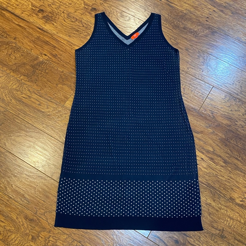 ETC Navy and White Polka Dot dress